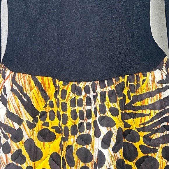 Vintage Dress 1960s Elaine Sklar Petite Small Long Sleeve Black and Animal Print - Picture 11 of 16